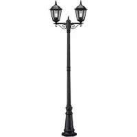 Konstsmide Lámpara Firenze, fabricada en aluminio con pintura negra y cristal transparente