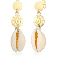 Elli Pendientes 'Muschel' champán / oro