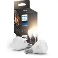 Philips Hue White Bombilla Esférica - Bombilla Inteligente E14 - (paquete De 2)