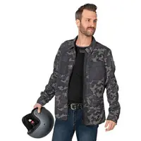 REV'IT! Louis Tracer Air Camisa de motorista Camuflaje/Gris/Negro M hombres verde