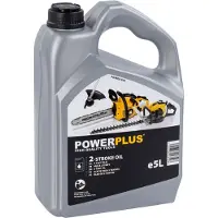 Powerplus Aceite para motosierras de 2 tiempos Powoil025, 5 litros. Transparente. Talla única / Enchufe europeo. Transparente. Talla única
