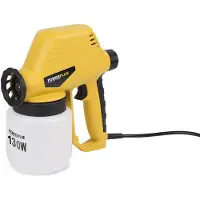 Powerplus Powx351, pistola de pulverización eléctrica de 130W y 800ml, color plateado. Talla única / Enchufe europeo de 220V. Color: plateado. Talla única