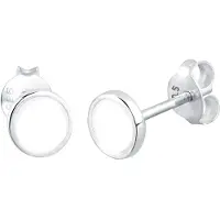 Elli Pendientes 'Geo' plata / blanco