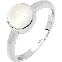 Elli Anillo 'Solitär' plata / blanco lana