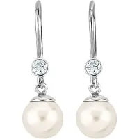 Nenalina Pendientes plata / transparente / blanco perla