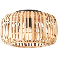 Brilliant Woodrow plafón, Ø 40 cm, madera clara, bambú/metal