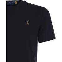 Ralph Lauren para hombre. 710740727001 Camiseta de algodón Custom Slim Fit negro (L), Casual, Manga corta, outlet 202