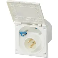 Pricenet Conector de alimentación CEE-Einspeise, instalación, forma rectangular, color blanco