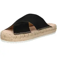 Espadrij l'originale - Women's Croisette Velour Low - Sandalias size 41, negro/beige
