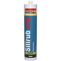 Soudal Silirub 2, silicona neutra, 310 ml, color blanco