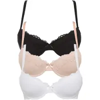 Bonprix Sujetador arena / negro / blanco