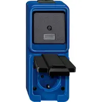 Merten Enchufe/interruptor combinado SCHUKO, modelo 227875, color azul, resistente a golpes