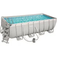 Bestway Conjunto completo de piscina rectangular Power Steel de , con estructura, 488x244x122 cm, modelo 56670