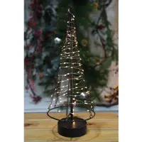 Huismerk Árbol de Navidad metálico con 100 luces LED de color blanco cálido