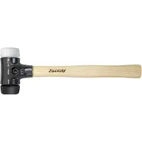 Wiha Martillo de seguridad Schonhammer, dureza media/muy dura, con mango de madera de haya y cabeza redonda (26658), 40 mm