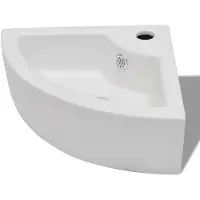 vidaXL : Lavabo con desbordamiento, 45 x 32 x 12,5 cm, blanco