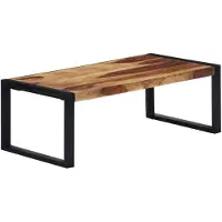 vidaXL Mesa de centro de 110x60x40 cm, madera maciza de acacia