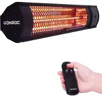 Vonroc Calefactor Marsili 2000W - Con mando a distancia - Negro