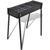 vidaXL Parrilla para barbacoa, tipo columna, parrilla de pie, barbacoa de carbón, cuadrada