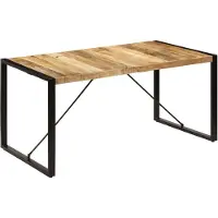 vidaXL Mesa de comedor, 160x80x75 cm, madera maciza de mango