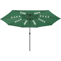 vidaXL Sombrilla con iluminación LED, 400 cm, color verde