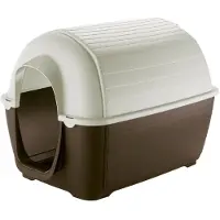 Ferplast Caseta para perros Kenny, 60 x 89 cm, blanca/marrón