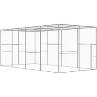 vidaXL Jaula para gatos, 6x3x2,5 metros, acero galvanizado