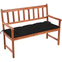 vidaXL Banco de jardín con cojín, 120 cm, madera maciza de acacia