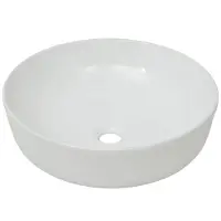 vidaXL Lavabo redondo de cerámica, blanco, 41,5 x 13,5 cm