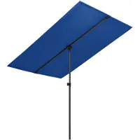 vidaXL Sombrilla con mástil de aluminio, 2x1,5 metros, color azul celeste