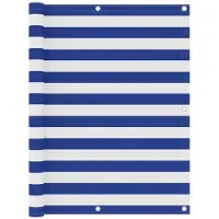 vidaXL : Protector para balcón, blanco y azul, 120x300 cm, tejido Oxford