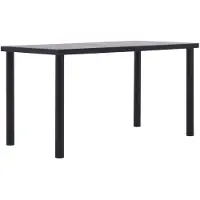 vidaXL : Mesa de comedor, color negro y gris cemento, 140 x 70 x 75 cm, MDF