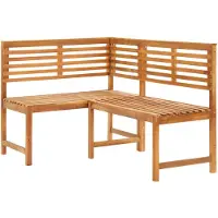 vidaXL Banco de jardín esquinero de 140 cm, madera maciza de acacia