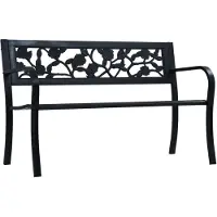 vidaXL Banco de jardín, 125 cm, color , acero