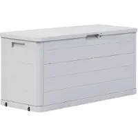 vidaXL Caja de almacenamiento para jardín, 280 litros, gris claro