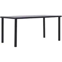 vidaXL : Mesa de comedor, color negro y gris cemento, 160 x 80 x 75 cm, MDF