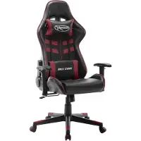 vidaXL Silla de gaming negra y burdeos, tapizada en cuero sintético
