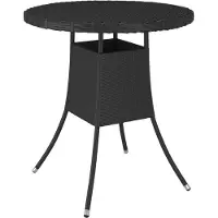 vidaXL Mesa de jardín, color , 70x70x73 cm, fabricada en polirratán