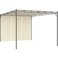 vidaXL Pabellón de jardín con cortinas laterales, 4x3x2,25 m, color crema