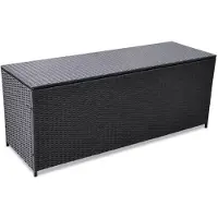 vidaXL Caja de almacenamiento para jardín, color , 150x50x60 cm, material: ratán sintético