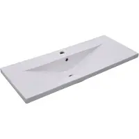 vidaXL Lavabo de encastrar, 101x39,5x18,5 cm, cerámica, blanco