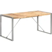 vidaXL Mesa de comedor, 160x80x75 cm, madera maciza con mango rústico