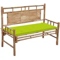 vidaXL Banco de jardín con cojín, 120 cm, bambú