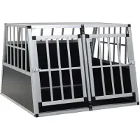 vidaXL Caja de transporte para perros con doble puerta, 94 x 88 x 69 cm