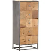 vidaXL Mueble alto con cajones, 45x30x100 cm, madera maciza de estilo rústico