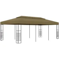 vidaXL Pabellón de jardín, 6x3x2,7 m, color beige, 180 g/m²