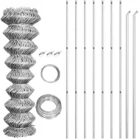 vidaXL Valla de alambre con postes, acero galvanizado, 15 x 1,5 m, color plateado
