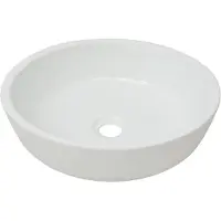 vidaXL Lavabo redondo de cerámica, blanco, 42 x 12 cm