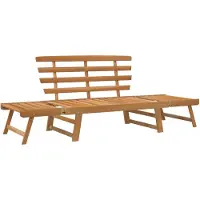 vidaXL Banco de jardín 2 en 1, 190 cm, madera maciza de acacia