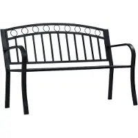 vidaXL Banco de jardín, 125 cm, color , acero